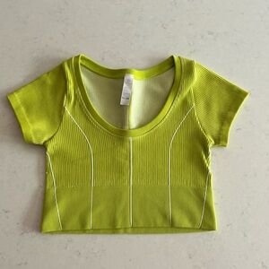 Aerie Neon Green Ribbed Crop Top